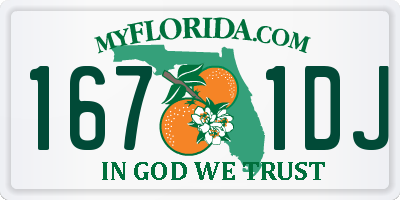 FL license plate 1671DJ