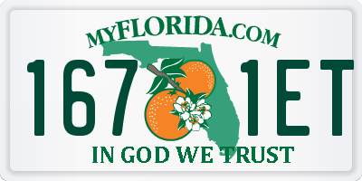 FL license plate 1671ET