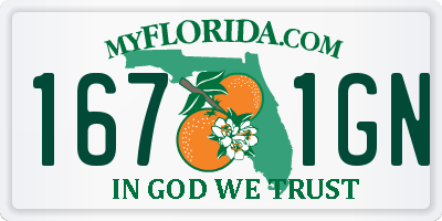 FL license plate 1671GN