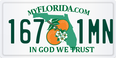 FL license plate 1671MN