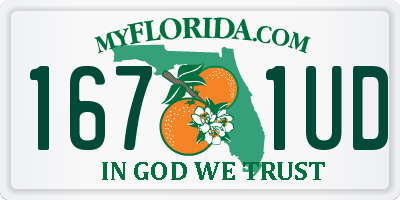 FL license plate 1671UD