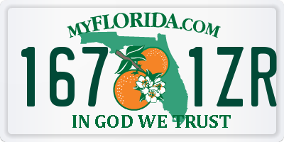 FL license plate 1671ZR