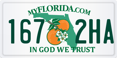FL license plate 1672HA