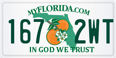 FL license plate 1672WT