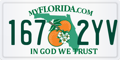 FL license plate 1672YV