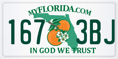 FL license plate 1673BJ
