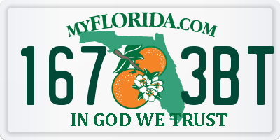 FL license plate 1673BT
