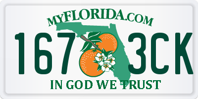 FL license plate 1673CK