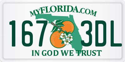 FL license plate 1673DL