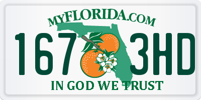 FL license plate 1673HD