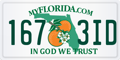 FL license plate 1673ID