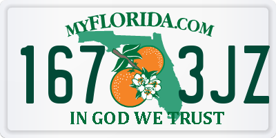 FL license plate 1673JZ