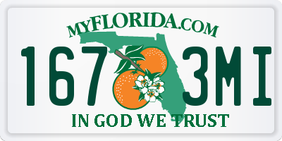 FL license plate 1673MI