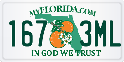 FL license plate 1673ML
