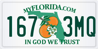 FL license plate 1673MQ