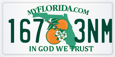 FL license plate 1673NM