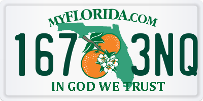 FL license plate 1673NQ