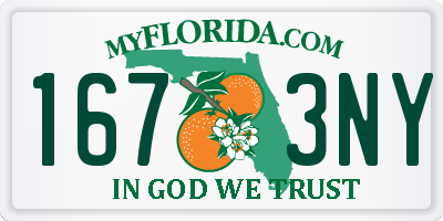 FL license plate 1673NY