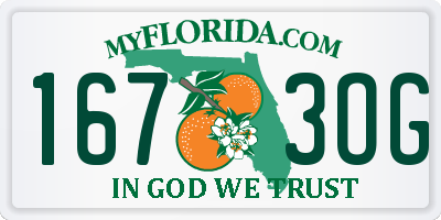 FL license plate 1673OG