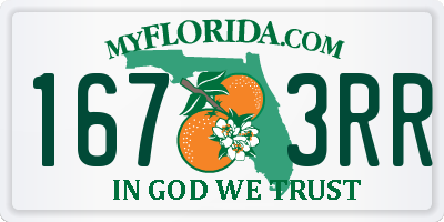 FL license plate 1673RR