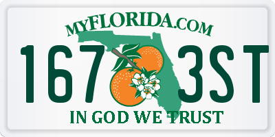 FL license plate 1673ST