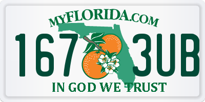 FL license plate 1673UB