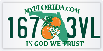 FL license plate 1673VL