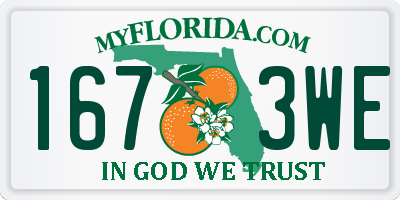 FL license plate 1673WE