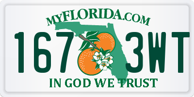 FL license plate 1673WT