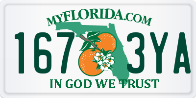 FL license plate 1673YA