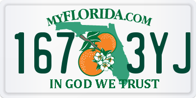 FL license plate 1673YJ