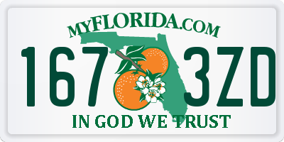FL license plate 1673ZD