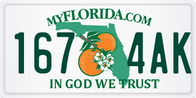 FL license plate 1674AK