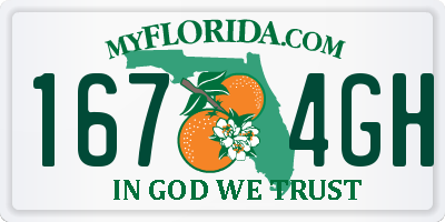 FL license plate 1674GH