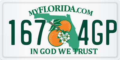 FL license plate 1674GP