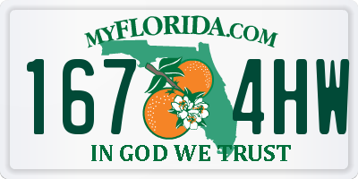 FL license plate 1674HW