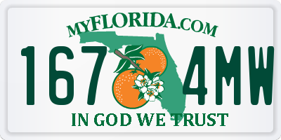 FL license plate 1674MW