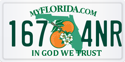 FL license plate 1674NR