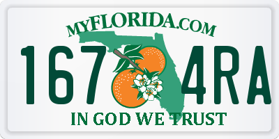 FL license plate 1674RA