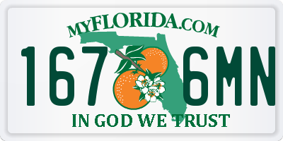 FL license plate 1676MN