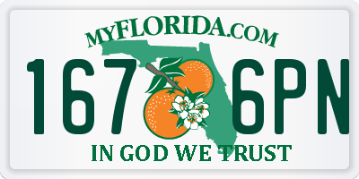 FL license plate 1676PN