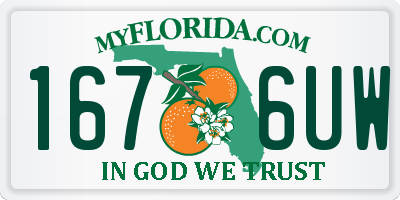 FL license plate 1676UW