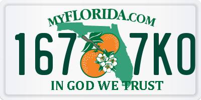 FL license plate 1677KO
