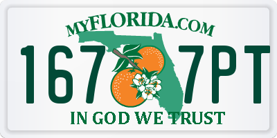 FL license plate 1677PT