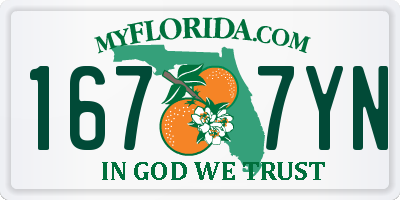 FL license plate 1677YN