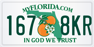 FL license plate 1678KR