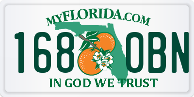 FL license plate 1680BN