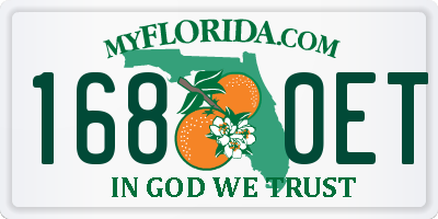 FL license plate 1680ET