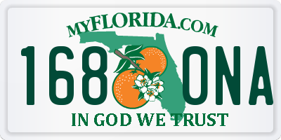 FL license plate 1680NA