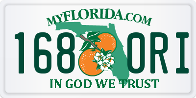 FL license plate 1680RI